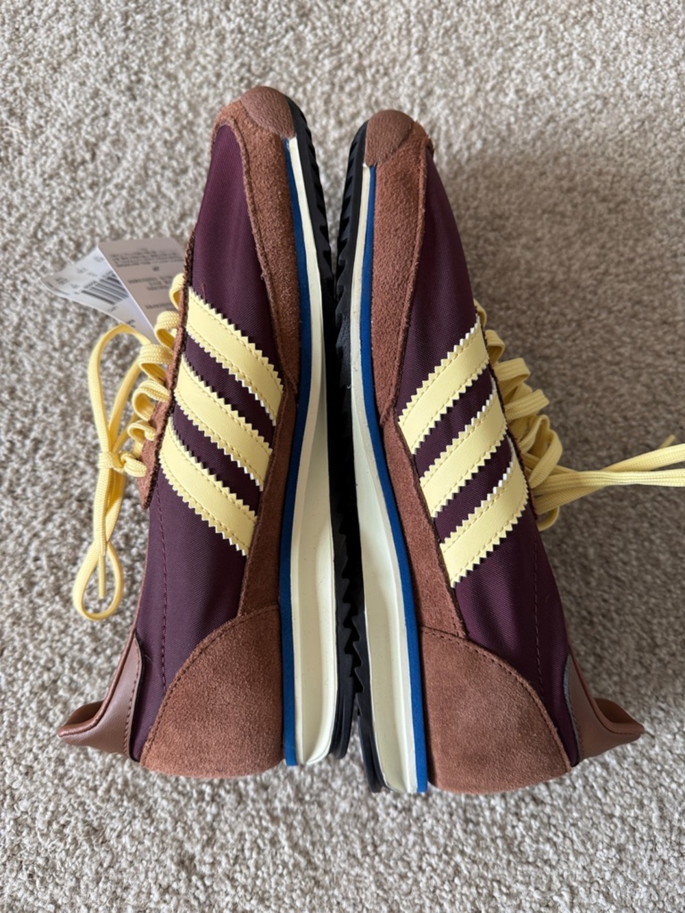Adidas SL72 Maroon & Yellow Retro Sneaker with Stripe Detail | 6.5 - Picture 5 of 7